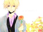  blonde_hair flowers kagamine_len vocaloid white 