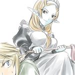  1girl blue_skin femdom front_ponytail link lowres maid microspace midna midna_(true) pointy_ears spoilers the_legend_of_zelda the_legend_of_zelda:_twilight_princess 