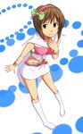  bad_id bad_pixiv_id bob_cut boots brown_hair cape chihaya_72 hagiwara_yukiho idol idolmaster idolmaster_(classic) idolmaster_1 midriff solo 