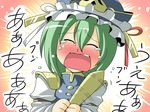  blush closed_eyes crying green_hair highres rod_of_remorse shiki_eiki short_hair solo tears touhou tsuki_wani 