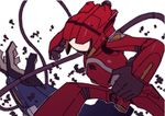  canti cowboy_shot faceless fighting_stance flcl highres katou_haruaki mecha no_humans robot rubble simple_background spread_legs white_background 