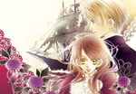  1girl edgar_ashenbert flower hakushaku_to_yousei jpeg_artifacts lace lydia_carlton purple rose ship watercraft 