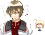  1girl artoria_pendragon_(all) fate/stay_night fate_(series) food gilgamesh kabocha_(monkey4) saber taiyaki translated wagashi 