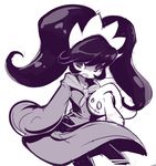  ashley_(warioware) big_hair dress hair_ornament long_hair monochrome neckerchief open_mouth oversized_clothes pantyhose sho-n-d sleeves_past_wrists solo stuffed_animal stuffed_toy twintails warioware 