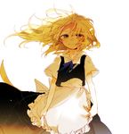  apron_grab bad_id bad_pixiv_id blonde_hair clothes_grab crying highres kirisame_marisa messy_hair no_hat no_headwear poprication sad simple_background solo tears touhou white_background yellow_eyes 