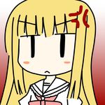  :&lt; anger_vein blonde_hair blush_stickers chibi jitome long_hair minami_(colorful_palette) original solo upper_body |_| 