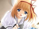  1girl blue_eyes fuyou_kaede game_cg ribbon short_hair shuffle! 
