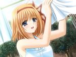  1girl blue_eyes fuyou_kaede game_cg ribbon short_hair shuffle! 