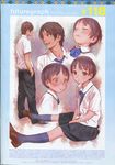  androgynous brown_eyes futuregraph murata_renji school_uniform short_hair sitting skirt 