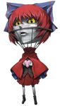  bow cape commentary_request full_body heart mazeran persona red_hair sekibanki short_hair touhou transparent_background yellow_eyes 