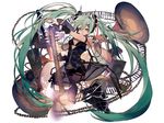  aqua_hair blue_eyes bra drums guitar hatsune_miku instrument tsukioka_tsukiho twintails underwear vocaloid 