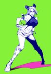  april_rain bad_id bad_pixiv_id boots double_bun jojo_no_kimyou_na_bouken kuujou_jolyne midriff purple_eyes skirt solo stone_ocean 