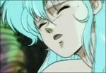  80s animated animated_gif blue_hair eyes_closed flare flare_(lyon_densetsu_flare) lowres lyon_densetsu_flare moaning oldschool sweat uchida_yoshihisa 