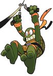  belt gashi-gashi headband male_focus michelangelo nunchaku solo teenage_mutant_ninja_turtles turtle weapon 