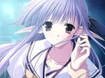  1girl blue_hair game_cg long_hair nerine pointy_ears red_eyes school_uniform shuffle! suzuhira_hiro 