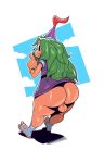  balls bottomless clothed clothing girly green_hair hair looking_back lorax male smile sqoon 