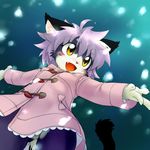  :d animal_ears bad_id bad_pixiv_id blush fang furry mao_(mizuki_kotora) mizuki_kotora open_mouth original purple_hair short_hair smile solo yellow_eyes 