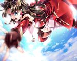  animal_ears bad_id bad_pixiv_id blue_eyes brown_hair cat_ears cat_tail elbow_gloves fate/hollow_ataraxia fate/stay_night fate_(series) fingerless_gloves gloves highres kaleido_ruby kaleidostick long_hair magical_girl solo tail thighhighs toosaka_rin two_side_up westxost_(68monkey) 