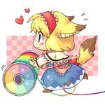  :3 alice_margatroid animal_ears blush_stickers cat_ears chibi hairband heart kemonomimi_mode minigirl pixel_art pote_(ptkan) profile rolling running solo spool tail touhou v-shaped_eyebrows yarn 