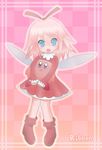  artist_request boots dress fairy hug kirby kirby_(series) kirby_64 pink_hair ribbon ribbon_(kirby) solo 
