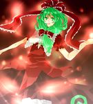  bad_id bad_pixiv_id dada_(dolce) front_ponytail green_eyes green_hair kagiyama_hina ribbon solo touhou 