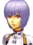  ayanami_rei blue_hair looking_at_viewer lotz neon_genesis_evangelion parted_lips plugsuit portrait red_eyes short_hair simple_background solo white_background 