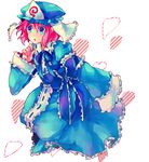  bad_id bad_pixiv_id blue_eyes dada_(dolce) hat pink_hair ribbon saigyouji_yuyuko short_hair solo touhou 