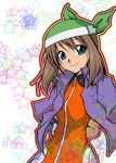  alternate_costume bad_id bad_pixiv_id bandana blue_eyes brown_hair haruka_(pokemon) hat jacket pokemon pokemon_(game) pokemon_emerald pokemon_rse short_hair smile solo xruka 