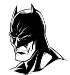  batman batman_(series) dc_comics face facial_hair greyscale grimace lineart lm_(legoman) male_focus mask monochrome solo stubble superhero 