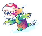  ambiguous_gender cilvia-art eyeless flora_fauna mario_bros nintendo not_furry open_mouth piranha_plant plant pot_(disambiguation) potted_plant running saliva sharp_teeth simple_background smile solo teeth tongue tongue_out video_games white_background 
