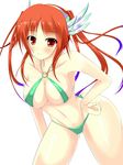  breasts brown_hair cleavage large_breasts long_hair luxuria phantasy_star phantasy_star_online_2 quna_(pso2) red_eyes solo swimsuit twintails 