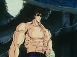  2boys 80s abs animated animated_gif hokuto_no_ken kenshirou male male_focus manly multiple_boys muscle oldschool shirtless size_difference steel_girder strong sunglasses tall 