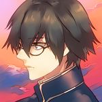  bespectacled brown_eyes brown_hair fate/extra fate/extra_ccc fate_(series) glasses kin_mokusei kishinami_hakuno_(male) male_focus solo 