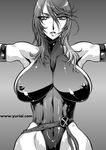  1girl breasts large_breasts marvel monochrome psylocke solo x-men yuri_ai 