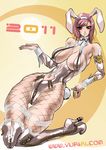  1girl 2011 animal_ears breasts bunny_ears large_breasts pink_hair solo yuri_ai 