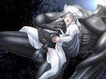  1girl animal_ears cat_ears censored cum cum_in_pussy cum_on_clothes eyes_closed game_cg held_up huge_penis large_insertion large_penetration long_hair monster mosaic_censoring night open_mouth penis perceptron rape sex shiro_ren silver_hair size_difference stomach_bulge thighhighs vaginal white_legwear white_len 