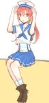  bad_id bad_pixiv_id free! long_hair matsuoka_gou ponytail red_eyes red_hair sailor skirt solo ujikawa_(nabari) 