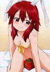  animal_ears bikini bunny_ears cleavage erect_nipples fight_ippatsu!_juuden-chan!! naked_ribbon narikawa_takashi plug_cryostat swimsuits 