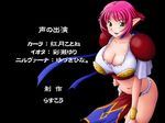  1girl black_background breasts cala cleavage large_breasts pointy_ears rascou smile solo viper_rsr 