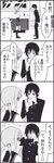  1girl 4koma ? bad_id bad_pixiv_id blush comic covering_eyes covering_mouth greyscale letter long_hair love_letter monochrome school_uniform skirt sugawara_takurou takano_chizuru translated tsurezure_children twintails wakabayashi_toshiya 