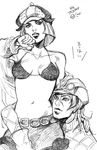  1girl bra bud_(korovsme) diego_brando graphite_(medium) greyscale hair_ornament hat hot_pants_(sbr) jojo_no_kimyou_na_bouken monochrome steel_ball_run traditional_media underwear 