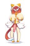 anthro big_penis blazblue bottomwear clothing cosplay crossover crossover_cosplay fake_ears generation_3_pokemon genitals girly gold_(metal) hair hi_res huge_penis hyper hyper_genitalia hyper_penis kirlia legwear looking_at_viewer male nintendo nyalia_(kaka) open_skirt peachmayflower penis pokemon pokemon_(species) red_hair red_tail skirt solo stockings tail taokaka white_tail_tip wide_sleeves zipper