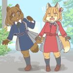 anthro clothed clothing cosplay duo ekaki510 exclamation_point female footwear kemono lycoris_recoil shoes