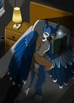 anthro avian beak bedroom blue_body blue_feathers blue_fur blush book chest_tuft cozy cuddling dim_lighting duo faceless_character faceless_human faceless_male feathers feeling feeling_up female female_on_human fur furniture furniture_lamp gryphon hi_res human human_on_anthro inside interspecies kissing_chest larger_male larger_male_smaller_female leg_grab looking_away looking_pleasured magic magic_user male male/female mammal mythological_avian mythology night petting pillow raining reading reading_book rinna_(wrattales2022) size_difference smaller_female spread_legs spreading tail tail_tuft talon_hands thigh_grab tuft using_wings white_body white_fur wing_hug wings wrattales2022 yellow_eyes