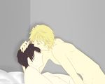  black_hair blonde_hair durarara!! heiwajima_shizuo male_focus multiple_boys non-web_source orihara_izaya short_hair yaoi 