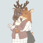 anthro antlers clothed clothing deer duo ekaki510 embrace female horn hug kemono mammal new_world_deer reindeer