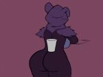 16:9 animated anthro bear breasts butt clothing digital_media_(artwork) epic_games eye_scar facial_scar female fortnite fur humanoid looking_at_viewer mammal purple_body rackz raven_team_leader scar short_playtime simple_background solo thick_thighs white_eyes widescreen