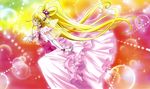  absurdres aida_mana alternate_costume alternate_hairstyle blonde_hair boots bow closed_eyes cure_heart cure_heart_engage_mode dokidoki!_precure dress gloves hair_ornament half_updo heart heart_hair_ornament high_heels highres long_hair official_art pink_bow precure ribbon solo source_request sparkle ueno_ken very_long_hair wedding_dress white_gloves 