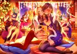  6+girls aerith_gainsborough arcane:_league_of_legends arcane_caitlyn arcane_vi artist_name barefoot black_hair blake_belladonna blonde_hair blue_hair blush boots bottle breasts bunny_ears_prank caitlyn_(league_of_legends) candle cherry_in_the_sun christmas_tree cleavage closed_eyes couch couple crossover dress english_commentary english_text final_fantasy final_fantasy_vii fireworks fishnet_thighhighs fishnets green_eyes hat indoors kiss large_breasts league_of_legends long_hair multiple_crossover multiple_girls nami_(one_piece) naruto naruto_(series) nefertari_vivi night no_shoes one_piece orange_hair pants pillow pout red_eyes red_hair rwby santa_hat shoes sign sitting sitting_on_lap sitting_on_person smile stairs surprise_kiss surprised teeth terumi_mei thighhighs tifa_lockhart tsunade_(naruto) vi_(league_of_legends) wooden_floor yang_xiao_long yuri 
