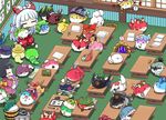  2girls :3 ? alice_margatroid anger_vein animal_ears backpack bad_id bad_pixiv_id bag blush_stickers book bow braid brush bunny_ears camera cape cat_ears cat_tail chen chibi cirno classroom clone closed_eyes desk drooling ex-keine flower fujiwara_no_mokou gap glasses hair_bobbles hair_bow hair_flower hair_ornament hair_ribbon hakurei_reimu hat hat_ribbon hieda_no_akyuu hole hong_meiling horn_ribbon horns houraisan_kaguya ibaraki_kasen ibuki_suika inaba_tewi interior inubashiri_momiji kaenbyou_rin kagiyama_hina kaku_seiga kamishirasawa_keine karakasa_obake kawashiro_nitori kazami_yuuka kirisame_marisa kisume kochiya_sanae komeiji_satori konpaku_youmu kurobuta_gekkan leaf long_hair maple_leaf miyako_yoshika mob_cap mononobe_no_futo morichika_rinnosuke moriya_suwako multiple_girls multiple_tails nagae_iku nazrin nose_bubble obentou ofuda onozuka_komachi open_book pants paper pencil reiuji_utsuho ribbon rope saigyouji_yuyuko school scroll scythe shameimaru_aya shanghai_doll shide shiki_eiki shimenawa silver_hair single_braid sleeping speech_bubble star star_print sukusuku_hakutaku sunflower sweatdrop sword tail tatara_kogasa tate_eboshi tokin_hat touhou triangular_headpiece twin_braids umbrella weapon witch_hat writing yakumo_yukari yasaka_kanako zzz 